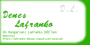 denes lafranko business card